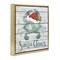 Stupell Industries Blue Crab Nautical Christmas Pun Framed Floater Canvas Wall Art